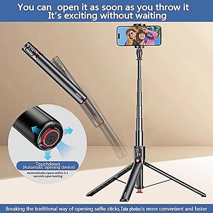 Selfie Stick Tripod, All-in-1 Aluminum Celly Phone Selfie Stick for iPhone Android with Remote,Travel Tripod,Video Recording, Vlogging, Live Streaming