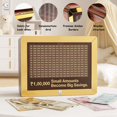 Wooden Piggy Bank with Counter | Money Bank for Kids & Adults | Carved Savings Box, Wooden Coin Box, Mini Money Saver Bank with Number Counter | Cash Saving for Home & Office Use