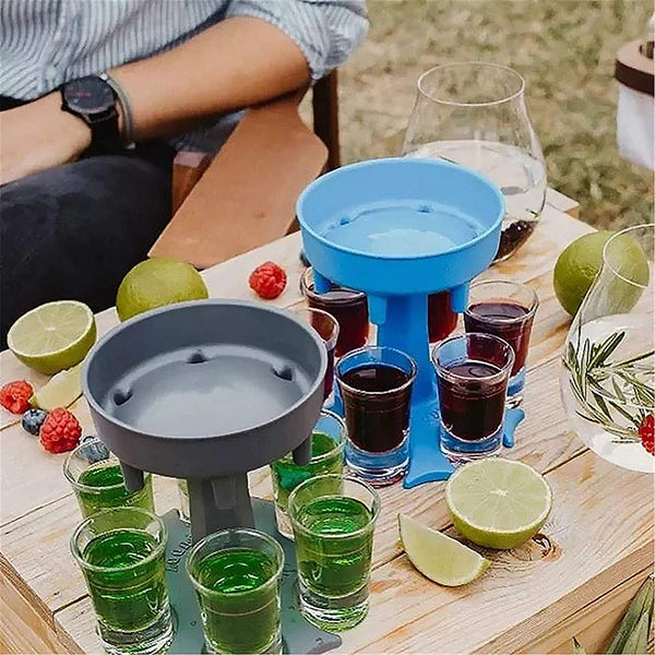 6 Shot Win Glass dispensers with Tray & 6 Pcs Glass