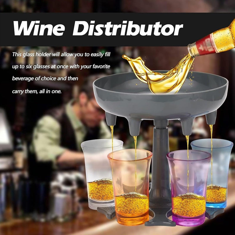 6 Shot Win Glass dispensers with Tray & 6 Pcs Glass