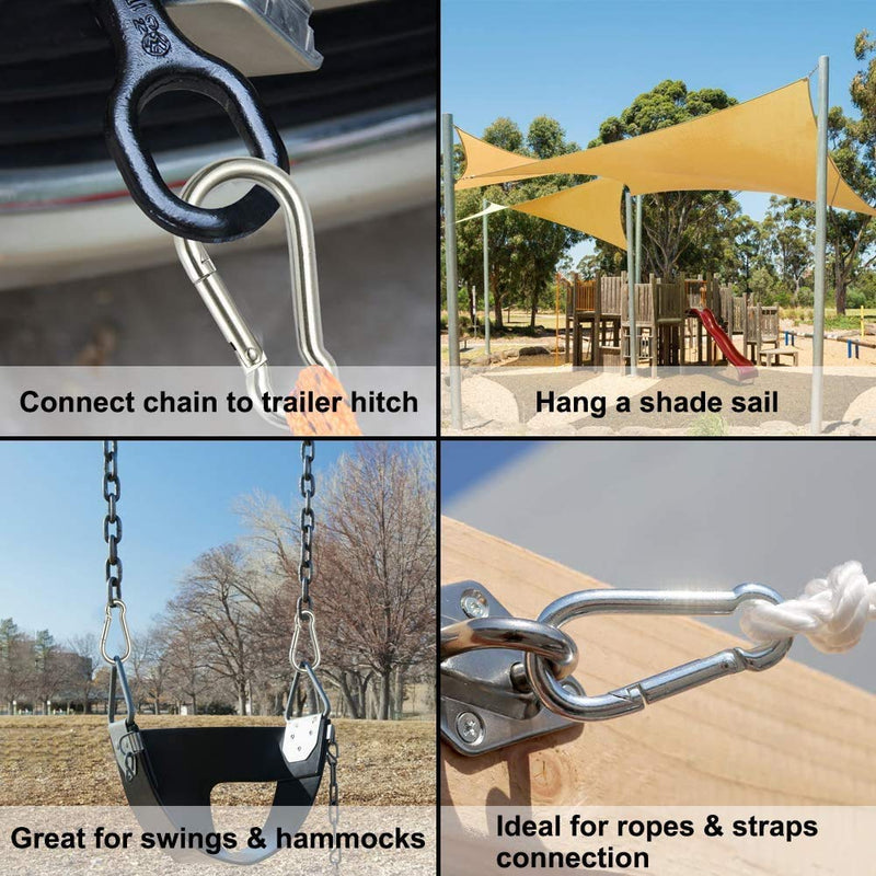Stainless Steel Snap Hook � Heavy Duty Safety Lock Cable Attachment | SnapHooks for Weight-Lifting, Mountain Climbing, Gym and Home