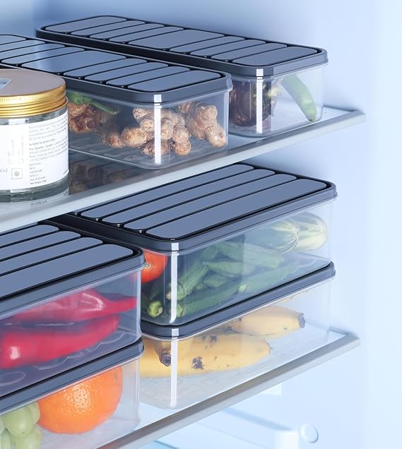 Fridge Storage Boxes Freezer Storage Containers, Container for Kitchen Storage Set, Storage in Kitchen, Vegetable Storage, Draining Crisper Refrigerator Food Box