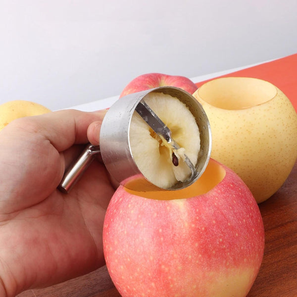 Stainless Steel Apple Corer and Fruit Core Remover Large Core Puller Hole Digger Kitchen Tool for Pear Rice Mold and Stewed Fruit Preparation