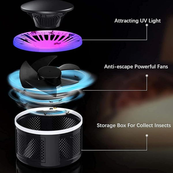 Mosquito Killing Lamp with UV Light, Silent Electric Insect Trap for Home, Bedroom & Office, Chemical-Free Mosquito Killer Lamp for Indoor Use