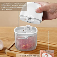MDHL 350ML Rechargeable Mini Electric Chopper with 6 Stainless Steel Blades, Chopper Electric for Kitchen, Onion Chopper, Food Processor for Ginger, Garlic, Mint Leaves, Portable Design