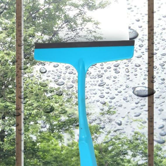 2-in-1 No-Dust Broom & Glass Wiper with Long Handle – Easy Kitchen & Floor Cleaning Tool