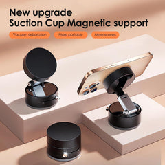 360 Vacuum Magnetic Phone Holder Hands Free, Foldable Suction Mount, Strong Grip for Mirror, Shower, Gym, Car, Kitchen and Universal Magnetic Phone Stand