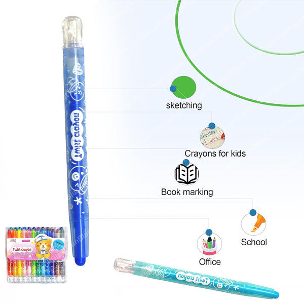 2 Twist Crayons for Kids - 24 Pcs Crayon Set for Kids