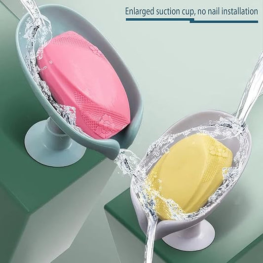 2 Pack Soap Holder Bar Soap Holder Self Draining Soap Dish with Suction Cup Soap Dish for Bathroom Kitchen Sink Shower Bathroom