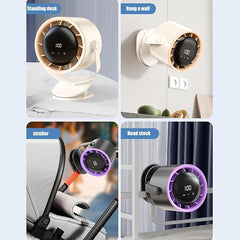 Rechargeable Bladeless Desk Fan with 360° Rotation, 5-Speed Strong Airflow, USB Powered Table Fan with Digital Touchscreen & Night Light for Bedroom, Office, Dorm & Camping