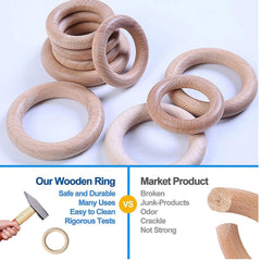 Silicone & Wood Baby Teether – BPA-Free Teething Toy for 3+ Months Baby, Soothing Sensory Toy for Infants, Ideal Gift for Newborns Silicone Rudder with Wooden Ring Soothe Babies Gums