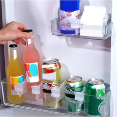 5 Pack Fridge Storage Divider Adjustable Organiser Rack for Sachets Seasoning Sauce Packets Space Saving Refrigerator Internal Drawer Adjustable Divider 5 Pack Shelf Divider Clip