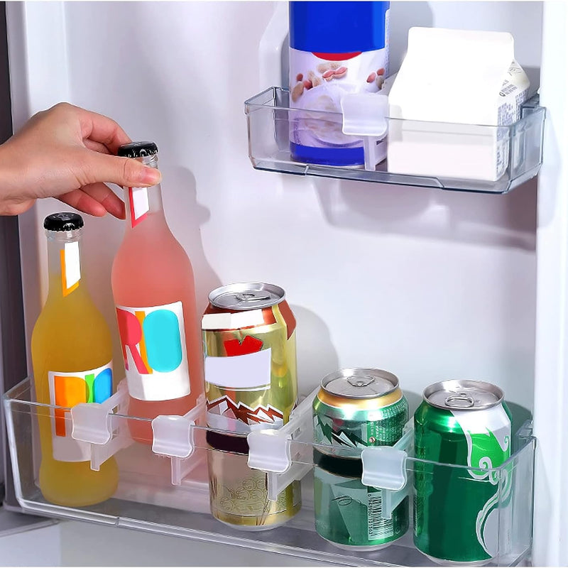 5 Pack Fridge Storage Divider Adjustable Organiser Rack for Sachets Seasoning Sauce Packets Space Saving Refrigerator Internal Drawer Adjustable Divider 5 Pack Shelf Divider Clip