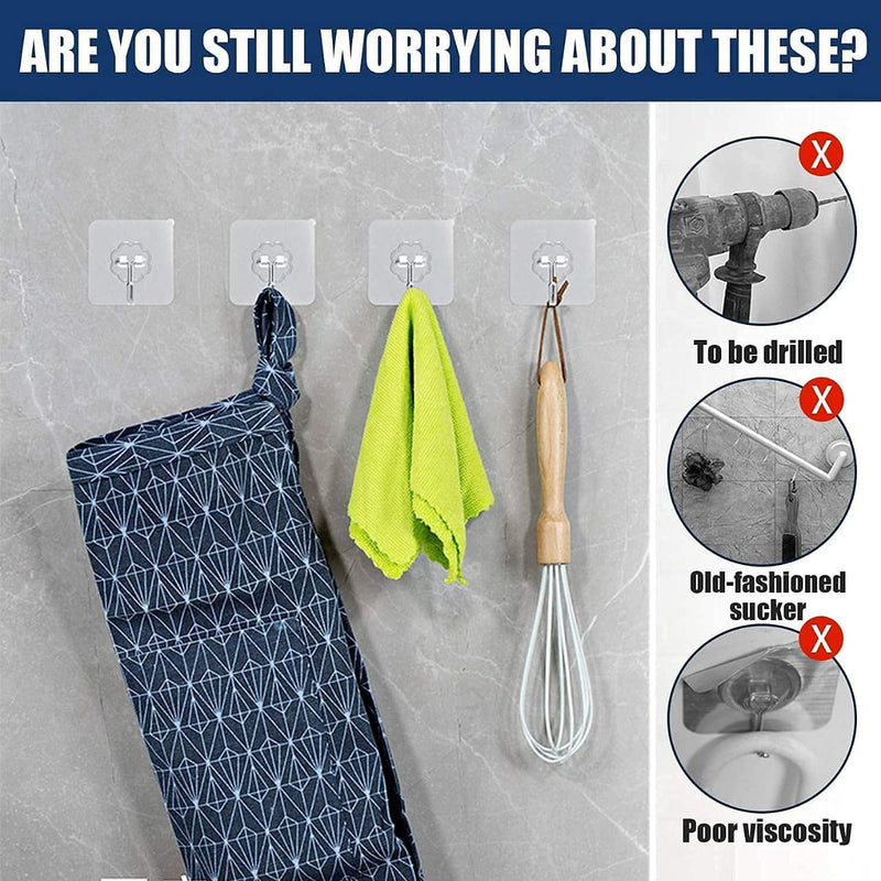 Adhesive Wall Hooks, Nail Hook for Bathroom
