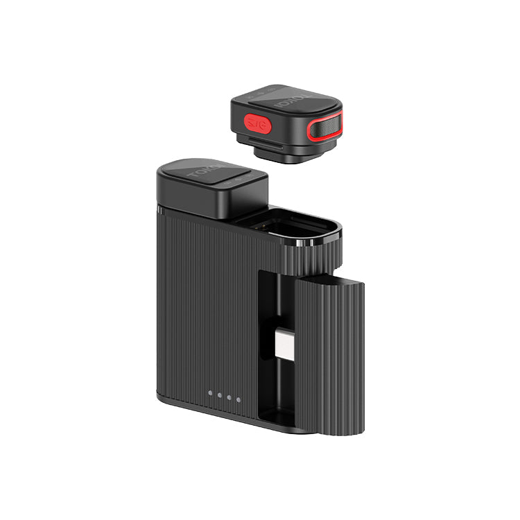 TOKQI Wireless Microphone H01 with Magnetic Clip for iPhone/Android/PC, Compact Mic, Noise Cancelling