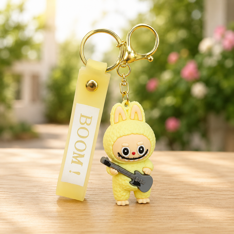 Labubu Guitar Silicone Keychain