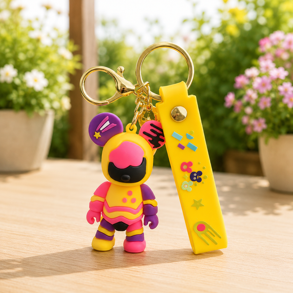 Astronaut Bear Silicone Keychain