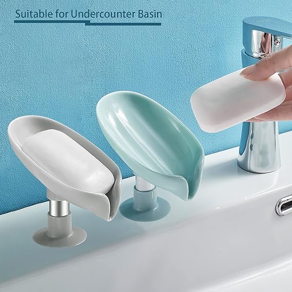 2 Pack Soap Holder Bar Soap Holder Self Draining Soap Dish with Suction Cup Soap Dish for Bathroom Kitchen Sink Shower Bathroom