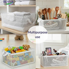Basket Organizer with Handles Foldable Storage