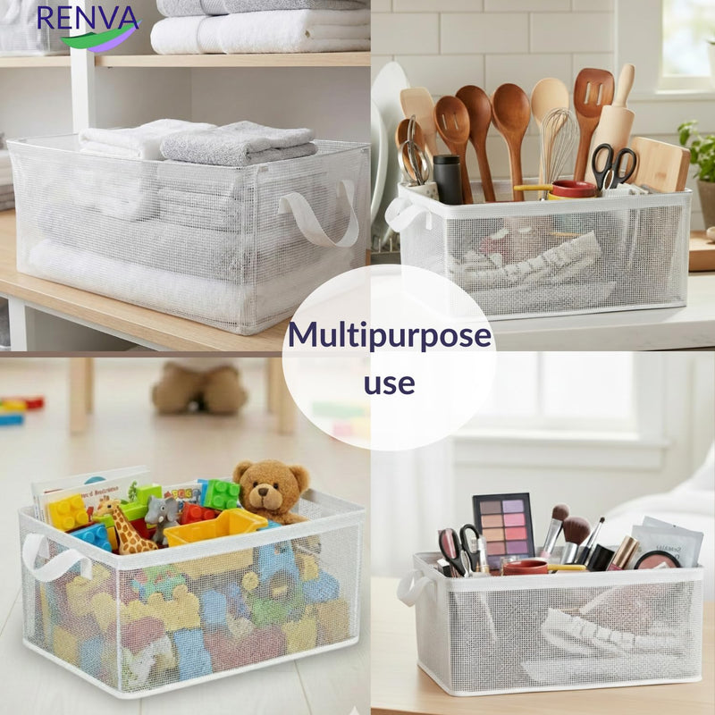 Basket Organizer with Handles Foldable Storage