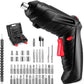 47 in 1 Cordless Electric Screwdriver Set, USB Rechargeable, with Bits and Accessories, Black