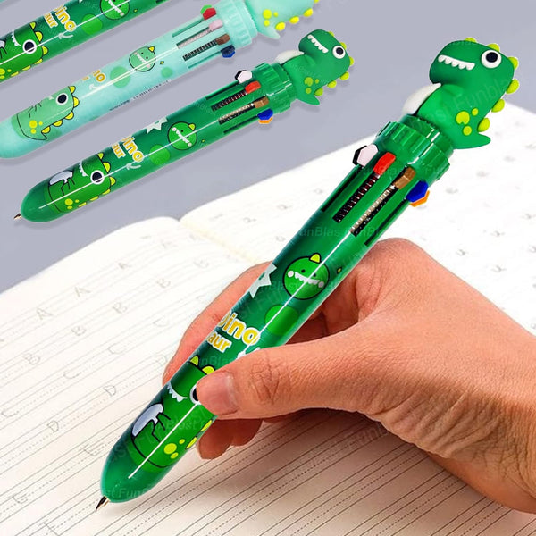 Ball Pen Set – Dinosaur Pens with Cute Topper Retractable Ball Pen 10 Colors