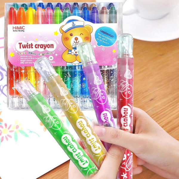 2 Twist Crayons for Kids - 24 Pcs Crayon Set for Kids
