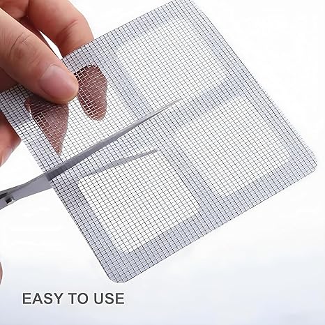 Garth Window Screen Repair Tape (1 Pc, 4 × 4 Inch) Pack of 20 for Quick Fix, Tear Repair, Mesh Patch, Durable Self Adhesive, Easy To Use for Doors, Windows, Patio Screens, Prevents Insects
