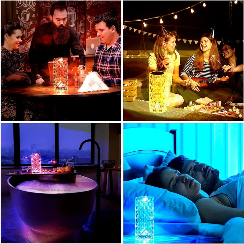Crystal Diamond Table Lamp Dimmable Touch And Remote Control