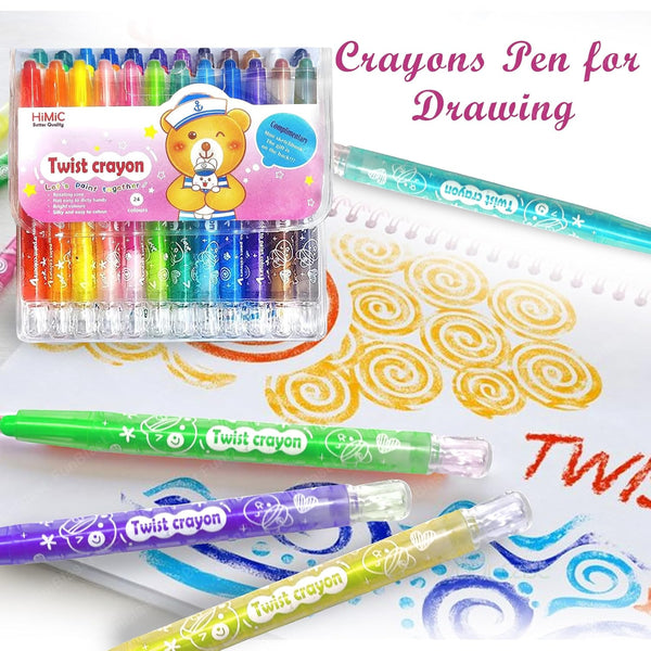 2 Twist Crayons for Kids - 24 Pcs Crayon Set for Kids
