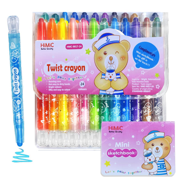 2 Twist Crayons for Kids - 24 Pcs Crayon Set for Kids