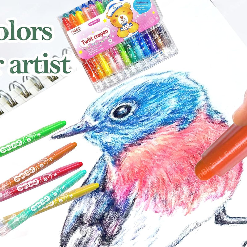 2 Twist Crayons for Kids - 24 Pcs Crayon Set for Kids