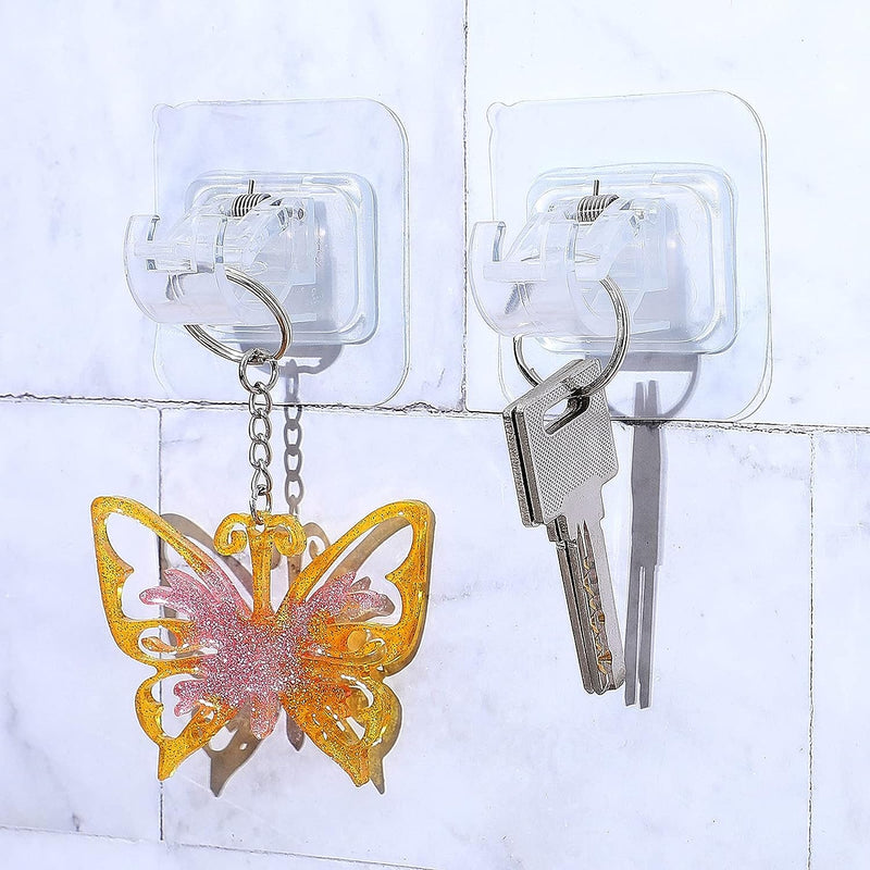 No Drill Curtain Rod Brackets No Drilling Self Adhesive Curtain Rod Holder Hooks Nail Free Adjustable Curtain Rod Hooks Curtain Hangers Home Bathroom and Hotel (6PCS, Curtain Holder)