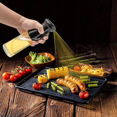 Olive Oil Sprayer for Cooking - 200ml Glass Oil Dispenser Bottle Spray Mister - Refillable Food Grade Oil Vinegar Spritzer Sprayer Bottles for Kitchen, Air Fryer, Salad, Baking, Grilling, Frying
