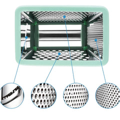 Mini Cheese Grater, Professional Box Grater, Stainless Steel with 4 Sides, Small Box Graters for Kitchen Slicer Cheese/Ginger/Vegetable