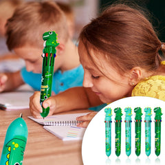 Ball Pen Set – Dinosaur Pens with Cute Topper Retractable Ball Pen 10 Colors