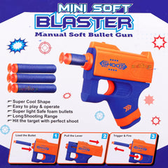 Blaster Storm Safe and Long Range Toy Gun for Kids Included 3 Bullets Toy Gun for Kids (Blue)