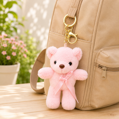 Pink Bear Soft Toy Keychain