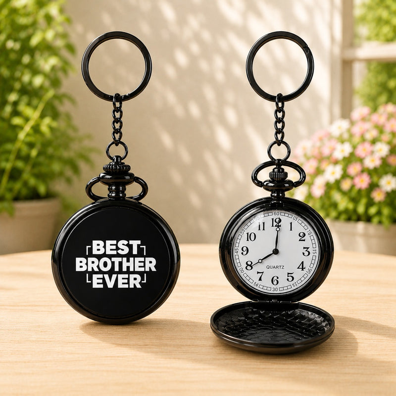 Best Brother Ever Time Piece Keychain