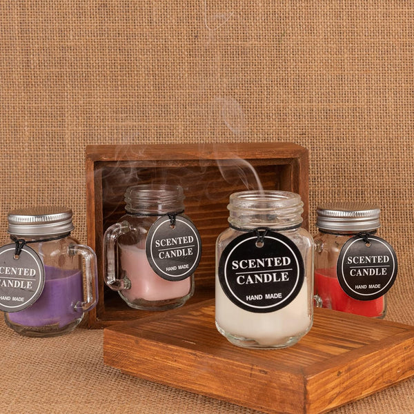 Handmade Scented Candles in Mason Jars