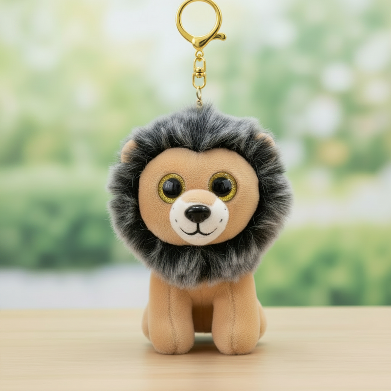 Shine Eye Lion Soft Toy Keychain