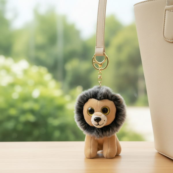 Shine Eye Lion Soft Toy Keychain
