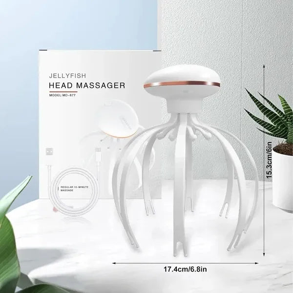 MDHL Electric Jellyfish Head Massager - Hand-Shaped Design for Gentle Relaxing Head Care