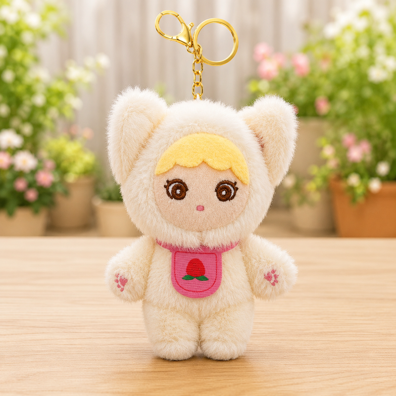 Apron Cat Soft Toy Keychain