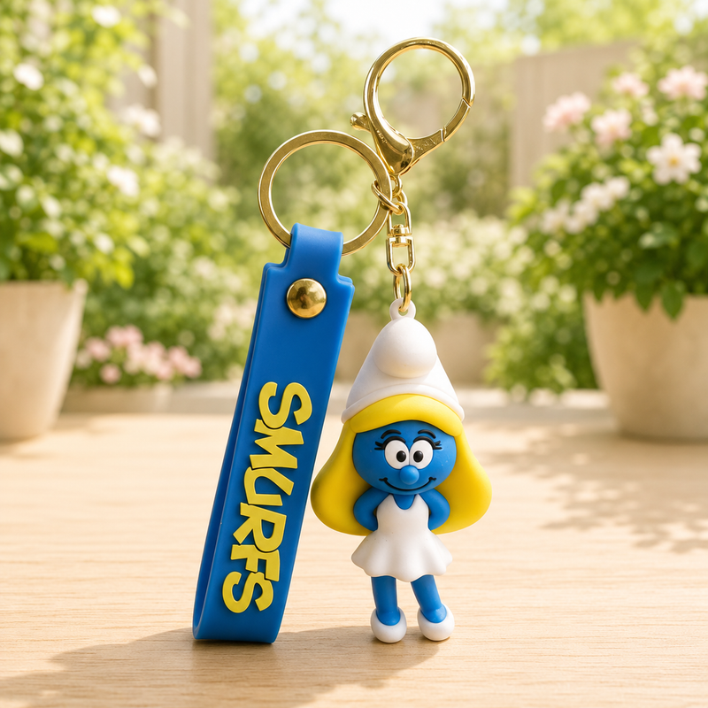 Smurf Silicone Keychain