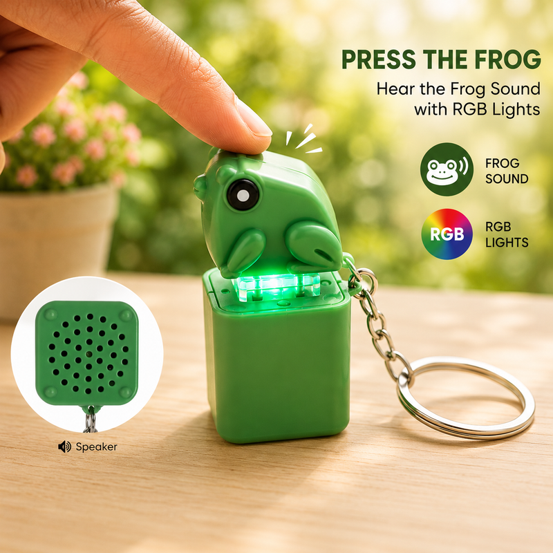 Frog Croaking Toy Keychain