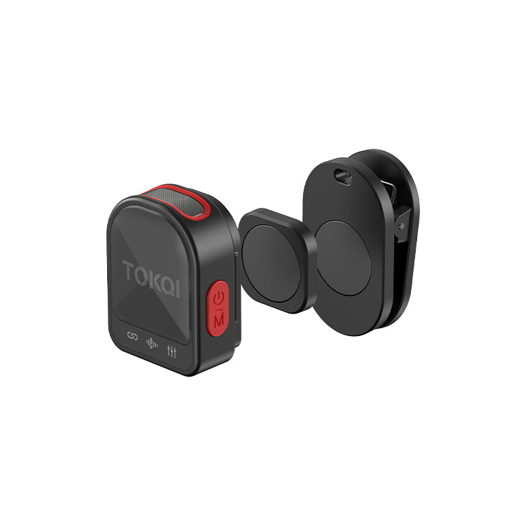 TOKQI Wireless Microphone H01 with Magnetic Clip for iPhone/Android/PC, Compact Mic, Noise Cancelling