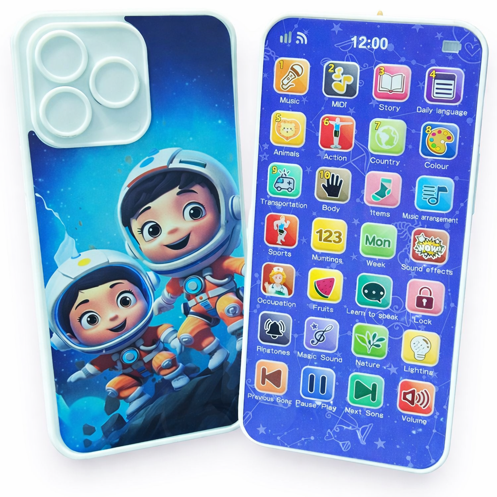 Educational Phone Toy for 2-12 Years Kids Rechargeable 24 Modes Talking Baby Smart Phone Mobile Toy for Boys Girls Christmas Gift Birthday Surprise (Hindi & English Version)