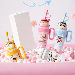3D Shinchan Insulated Steel Tumbler With Straw Lid / Cutest Shipper