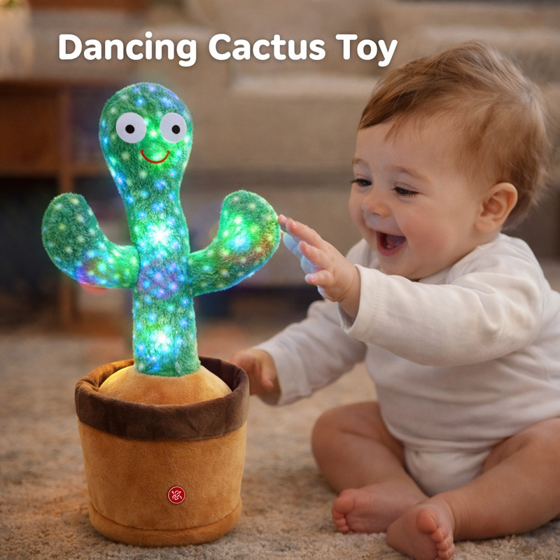 Rechargeable Toys Talking Cactus Baby Toys for Kids Dancing Cactus Toys Can Sing Wriggle & Singing Recording Repeat What You Say Funny Education Toys for Children Playing Home Decor for Kids